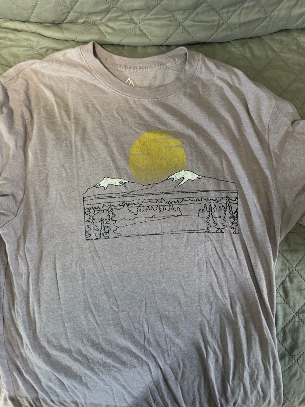 Alpine Design Gray Tee with Yellow Sun Graphic